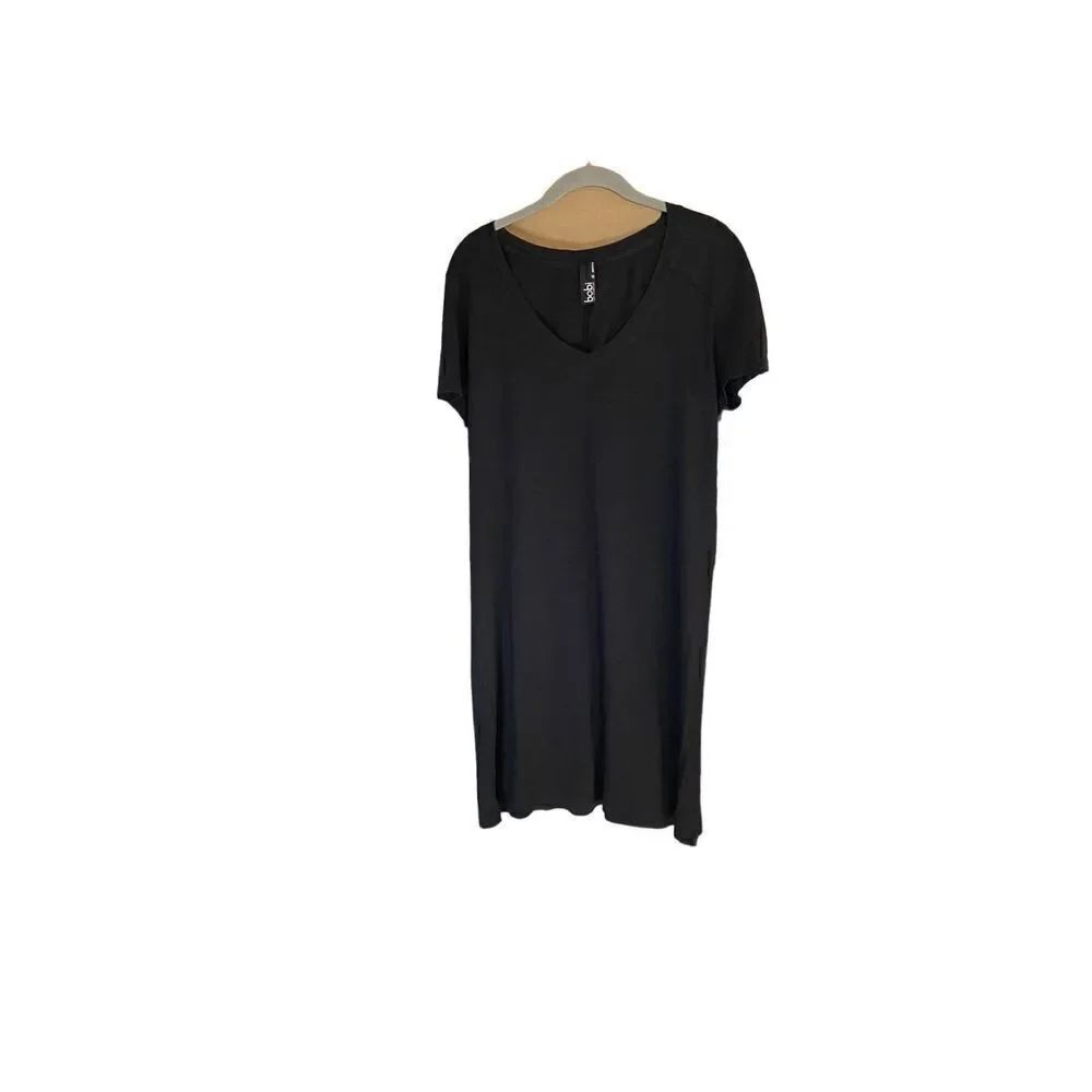 Bobi Los Angeles, women’s black, short sleeve, V-neck shirt, dress size large
